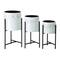 Glitzhome® Whitewashed Metal Plant Stand Set